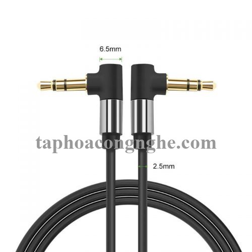 Ugreen 30560 3M màu Đen Cáp âm thanh 2 đầu 3.5mm dương 2 đầu vuông góc mạ vàng AV139 30030560